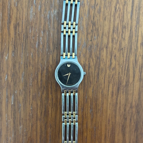 Movado Black Dial Gold and Silver Watch main image 5